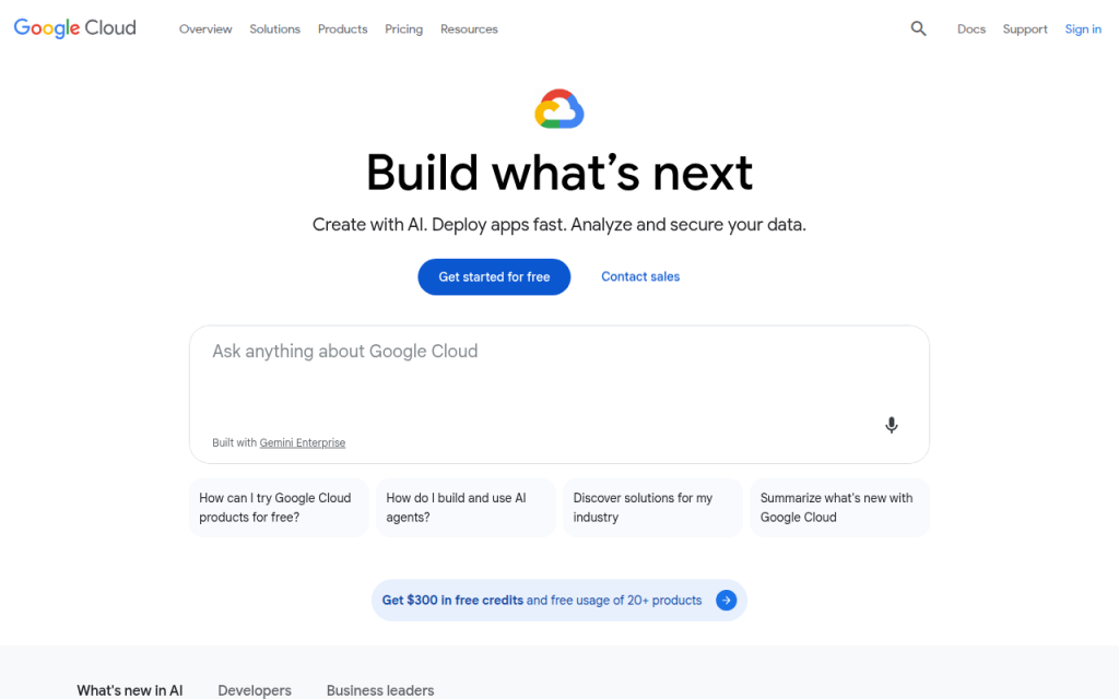 Screenshot of cloud.google.com