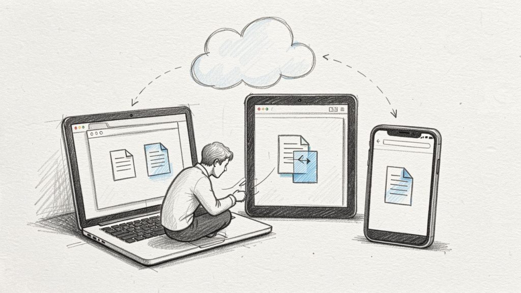 Cross-device accessibility: laptop, tablet, phone