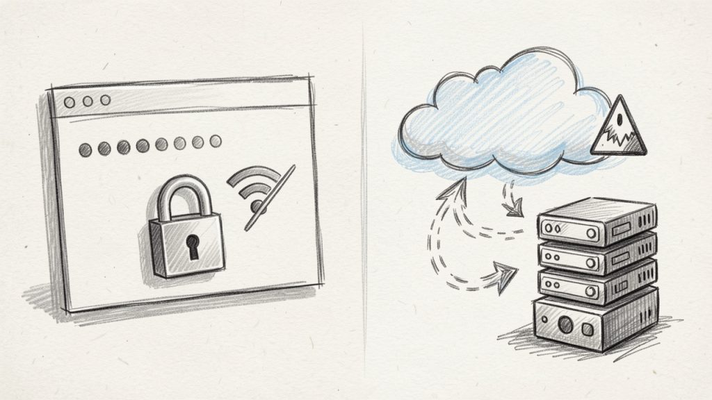 Password Generator Online: Create Strong Unique Passwords Fast 3 Illustration showing local/browser-based generation vs server transmission