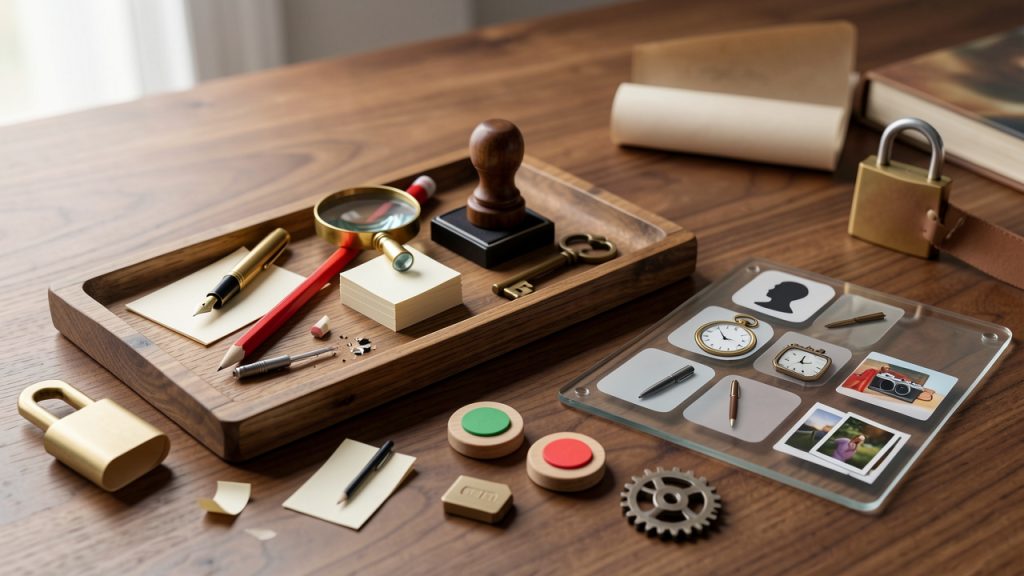 Role & permissions flowchart: icons for roles (author, editor, reviewer, publisher, administrator) with the actions each role can perform (create draft, edit, annotate, approve/reject, publish, change publish date, upload media). Show audit-trail output: user, timestamp, action, diff. Optionally show lock/checkout to prevent concurrent edits.